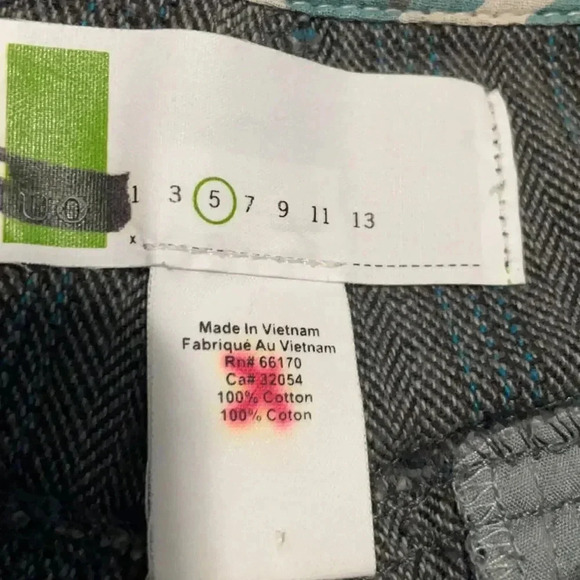 Urban Outfitters wide leg gray herringbone pants, belted. Juniors size 5 - Picture 3 of 10